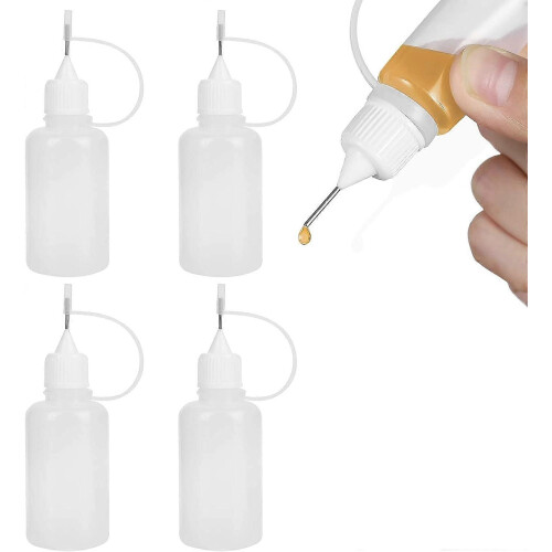 4 Pieces Pipette Bottle, Plastic Bottles, Plastic Bottle, Squeeze Bottle, Empty Glue Bottle, Precision Bottle, with Needle Tip, 5ml Empty Bottle