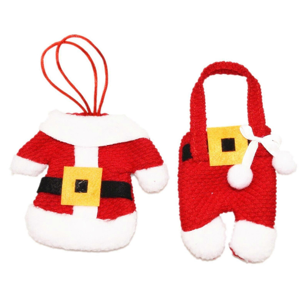 Christmas Decoration for Tableware Christmas Table Decorations Santa Suit Dinner Flatware Holder
