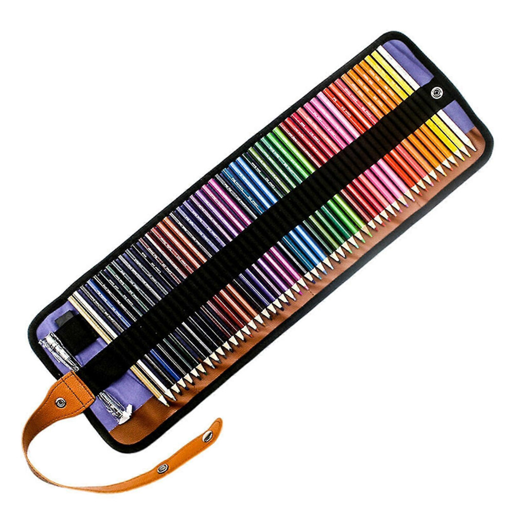 50 Colors Oil Colored Pencils Multipurpose Color Pencils with Wrap Case Art Drawing Pencils