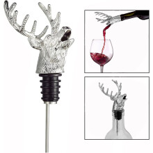 Silver Metal Deer Head Wine Stopper9.5cm, Wine Pourer And Wine Bottle Stopper, Wine Tools