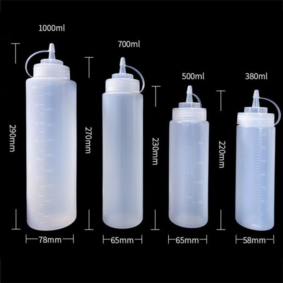 (1000ml) Tomato Salad Sauce Plastic Pointed Seasoning Bottle Squeezed Desktop Seasoning Bottle Multifunctional Kitchen Supplies