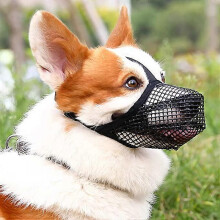 Dog Mask Soft Nylon Mask (Black, M) - Adjustable breathable mesh mask, dog mask, anti bite, anti bark, and anti licking mouth cover