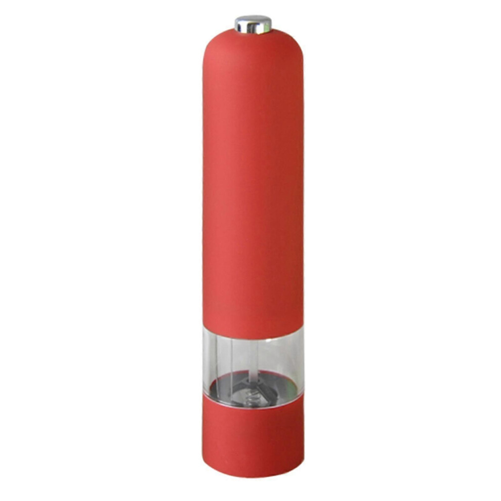 (Red) Electrical Salt Pepper Grinder Tall Shaker Black Peppercorn 3 Color Kitchenware
