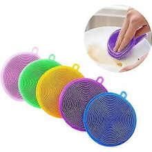 Silicone Sponge - 5 Pieces Multicolor Antibacterial Kitchen Sponge Clean for Cleaning Kitchen Utensils for Vegetables, Fruits Food Grade Silicone Scru