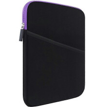 Tablet Sleeve Case with Accessory Pocket, Black+Purple for 12.9 inch New iPad Pro (6th/5th/4th/3rd Gen)13 inch Surface Pro 9/8/X Protective Bag