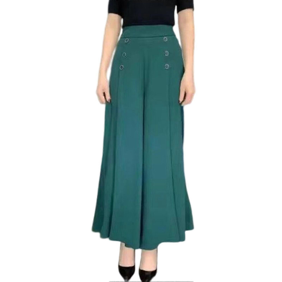 Stylish Pleated Wide-leg Pants for Women High Waist All-match Trousers for Outdoor Travel