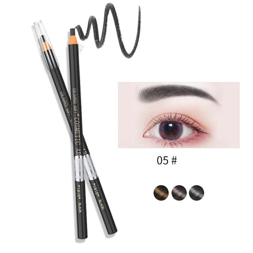 (5) Wooden Eyebrow Pencil Waterproof Non-smudged Eyebrow Pen Long Lasting Brow Makeup Pen