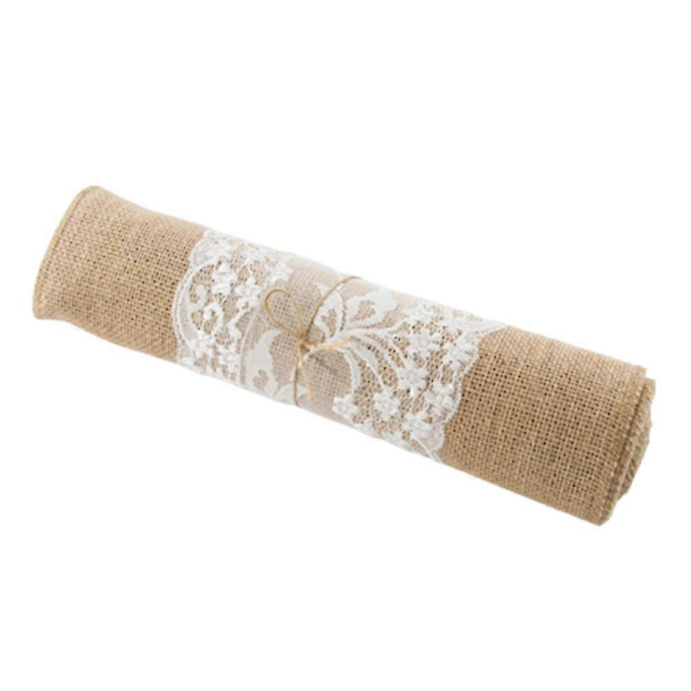 Vintage Rustic Linen Table Runner Fashion Desk Decorative Ormaments for Party Dressers