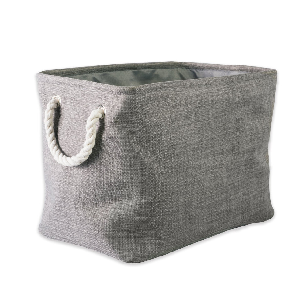 DII Collapsible Variegated Polyester Storage Bin with Cotton Handles
