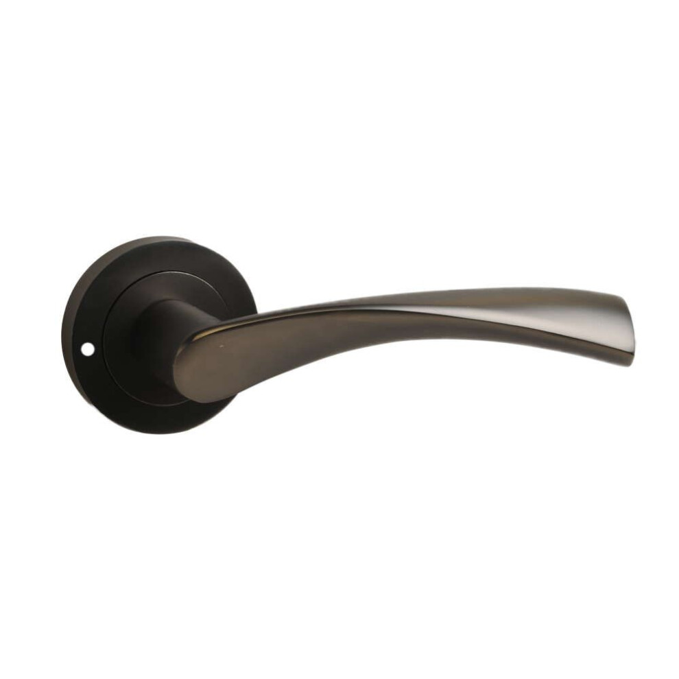 Dzina Design Push Button Privacy Twirl Lever In Matt Black For Bathroom Doors 5057670113443