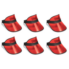 Beistle S60313-RAZ6 Clear Red Plastic Dealer's Visors 6 pe   as OSFM preto/vermelho