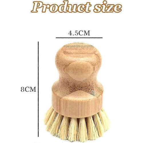 Bamboo Dish Brush,wooden Round 1