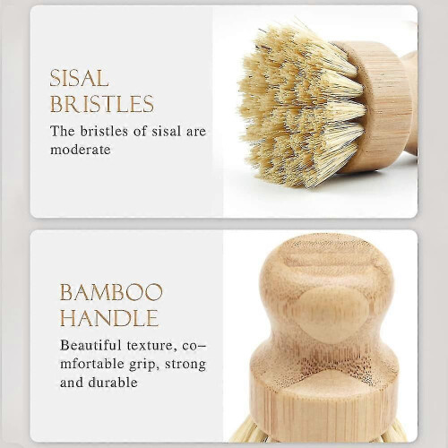 Bamboo Dish Brush,wooden Round 2