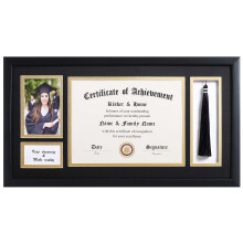 ELSKERHOME 11x22 Diploma Frames with Tassel Holder for 85x11 Certificate Document Shadow Box 4x6 Graduation Photo Matte Blac