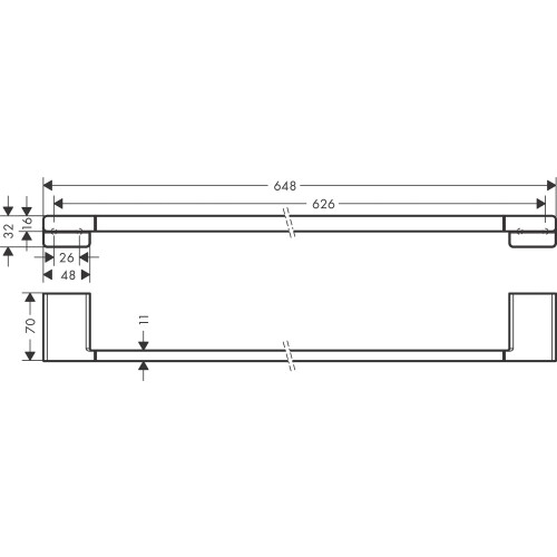 Hansgrohe hansgrohe 41747670 AddStoris - Ράγα Μπάνιου - Ράγκα Πετσέτας, Ματ Μαύρο 2