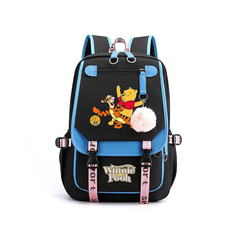 (025) Winnie The Pooh Backpacks Teenager Usb Charging Laptop Backpack Women Men Rucksack Travel Bag Mochila