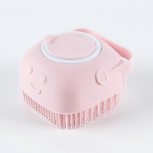 Silicone Bath Brush for Cat and Dog - Dog Grooming Brush - Pet Massage Brush - Cleaning Brush for Dog and Cat - Pink
