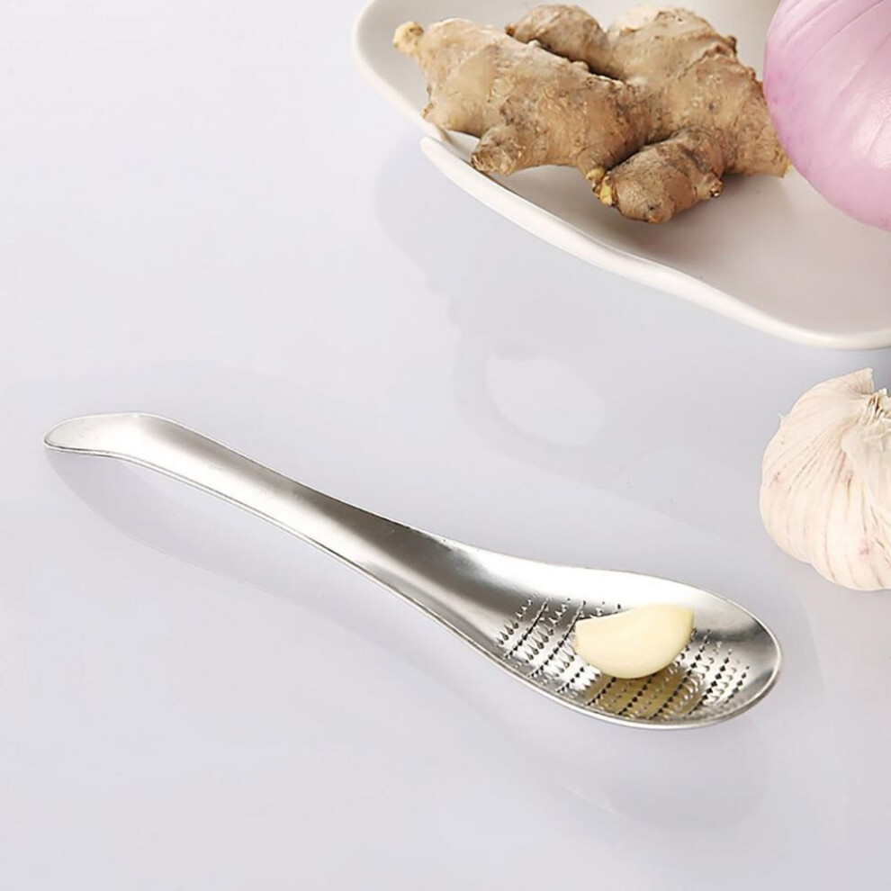 Household Portable Stainless Steel Ginger Grater Garlic Lemon Grinding Spoon