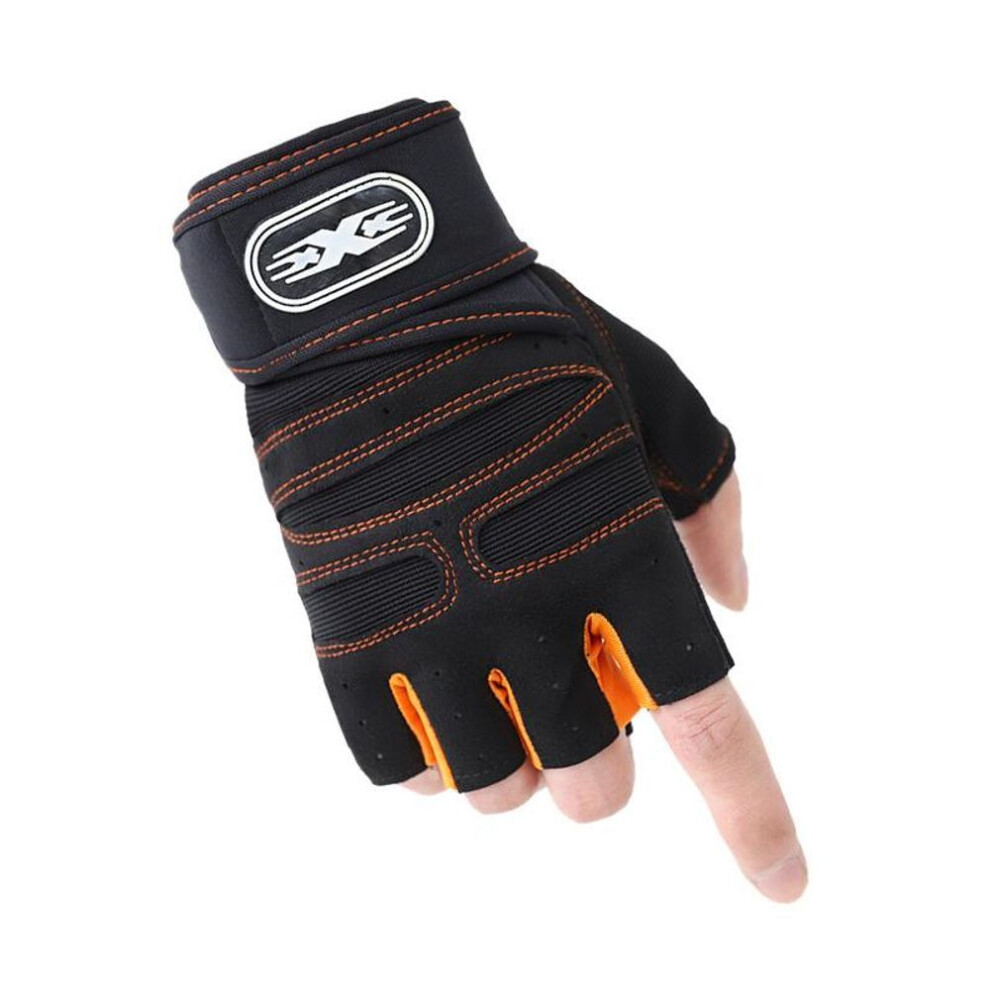 (atomic tangerine, XL) Gym Gloves Fitness Weight Lifting Gloves Body Building Training Sports Exercise Cycling Sport Workout Glove For Men Women M/l/xl