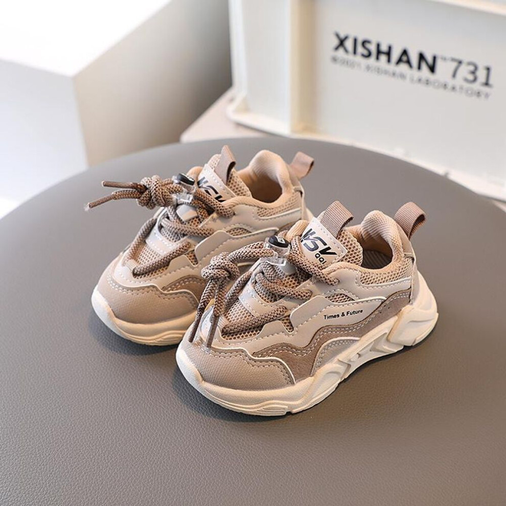 (beige, 22) Kids Sport Shoes Fashion Mesh Breathable Boys Sneakers Spring Autumn Children Girls Outdoor Running Shoes