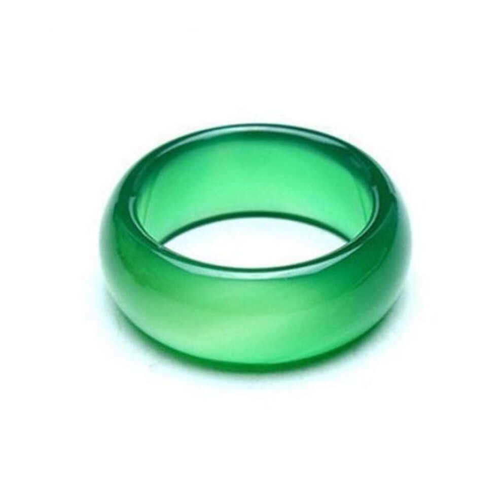 (green) Natural Agate Jade Crystal Jewelry Engagement Wedding Rings For Women And Men Love Christmas Gift
