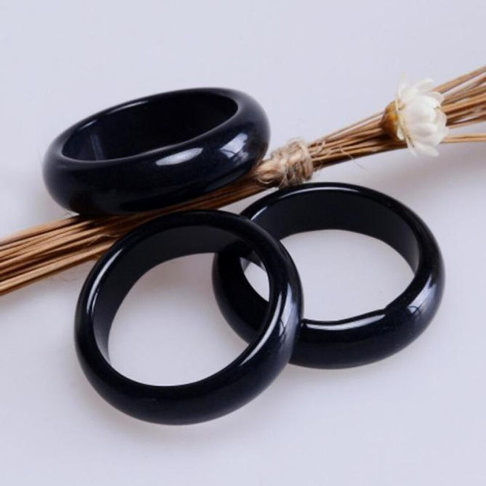 (black) Natural Agate Jade Crystal Jewelry Engagement Wedding Rings For Women And Men Love Christmas Gift
