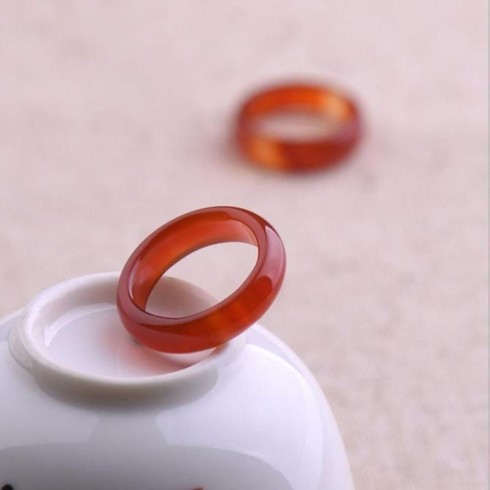 (red) Natural Agate Jade Crystal Jewelry Engagement Wedding Rings For Women And Men Love Christmas Gift