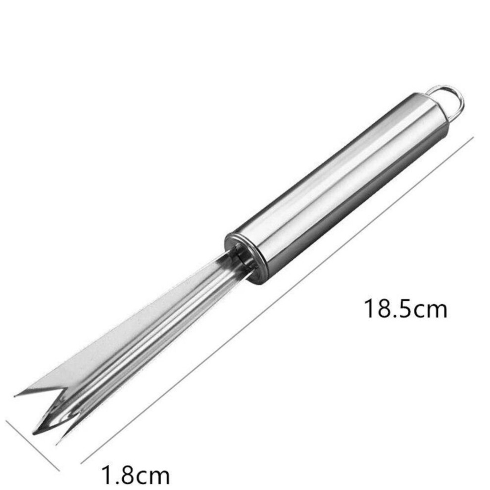 (as the picture) 1pc Stainless Steel Pineapple Fruit Peeler Ananas Cutter Slicers Knife Sharp Blade V-shaped Tool Restaurant Kitchen Accessories