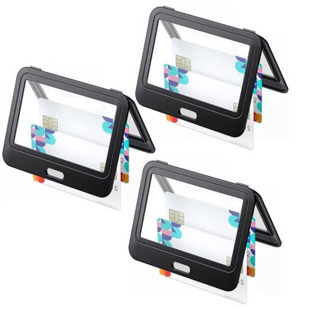 (black, A) 3pcs Id Badge Holder With Double-sided Windows Horizontal Hard Transparent Plastic Case Office Id Card Protector