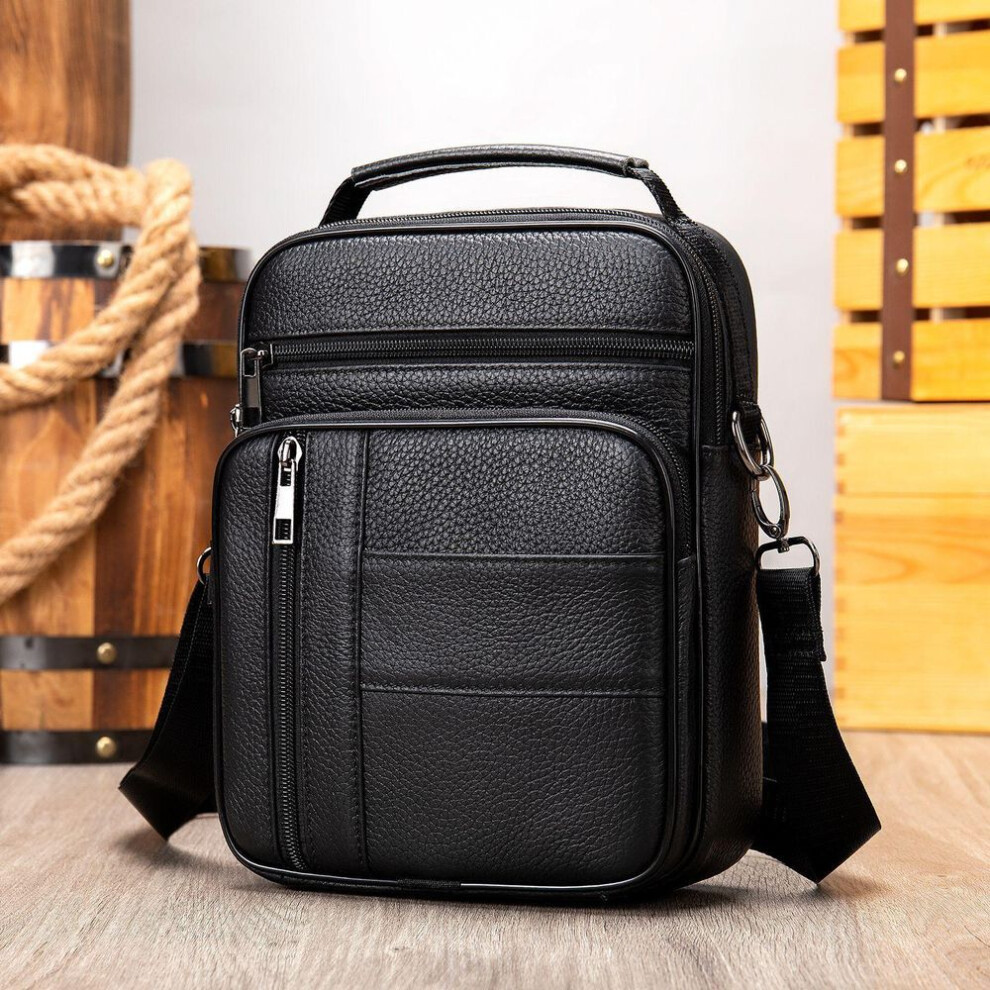 (black) Mva Casual Men&apos;s Leather Shoulder Bag Handbag Vintage Crossbody Bags For Men Genuine Leather Man Messenger Bags Tote Bag 7457