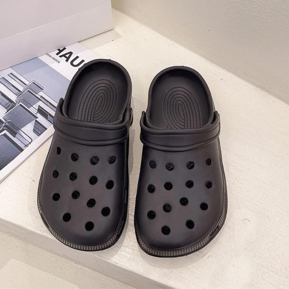 (black, 40-41) Women Waterproof Slippers Summer Outdoor Women Slides Soft Sole Garden Shoes Indoor Classic Nursing Clogs Sandals