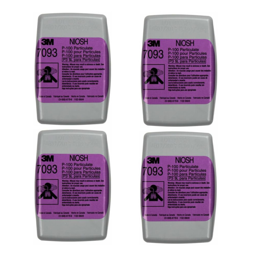 3M 7093 P100 HEPA Particle Filter 4/PK (2 pair)