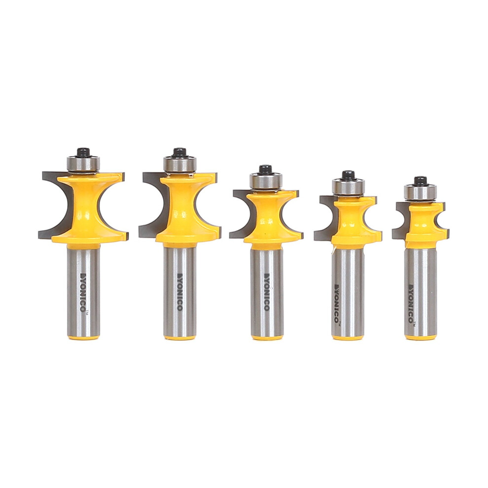Yonico Bullnose Beading Router Bits Set 5 Bit 12Inch Shank 13516 765573825930