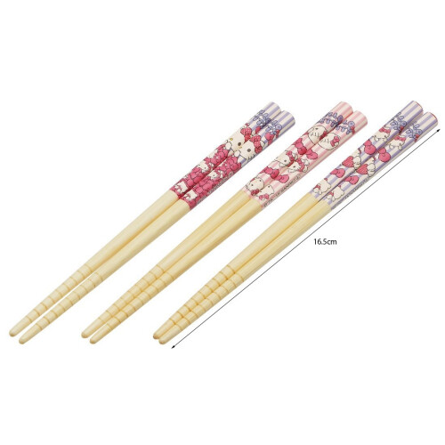 Hello Kitty Bamboo Chopsticks 3 pcs set 1