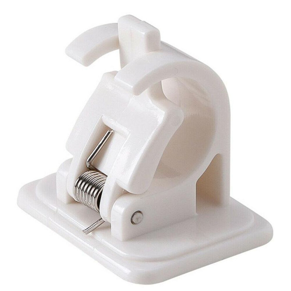 (1Pcs) Nail-free Adjustable Curtain Rod Holder Clamp Hooks Rod Bracket Holders Adhesive Wall Curtain Fixed Clip Hanging Rack Hook