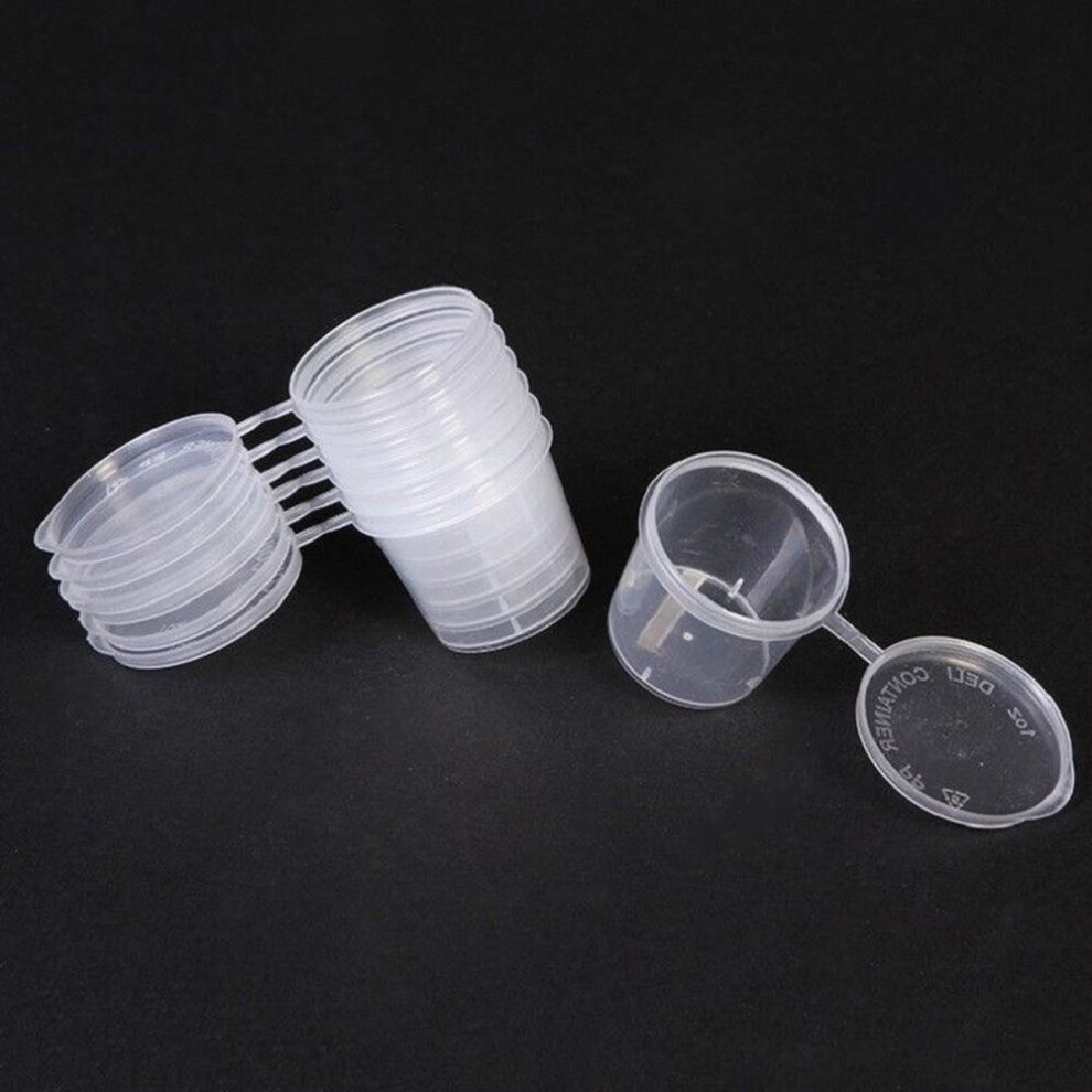 (clear, 20pcs) 10/20/30pcs 25ml Disposable Clear Plastic Round Chutney Cups Food Container Storage Box With Lids