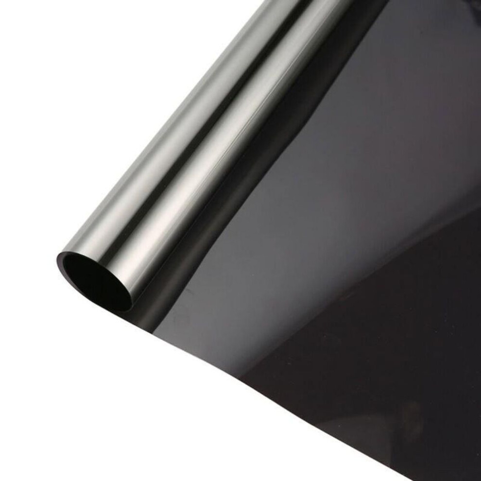 (black) Reflective One Way Mirror Casement Film Mirrored Privacy Sticky Glass Tint UK