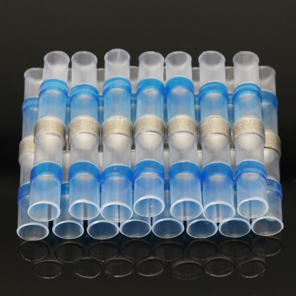 (blue, 30Pcs) White Waterproof Solder Ring Heat Shrink Tube Wire Connectors Kit Wire Connectors