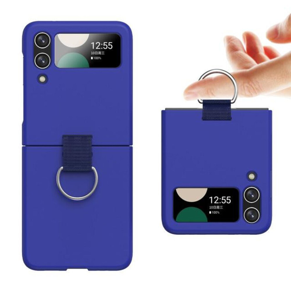 (dark blue, for Samsung Z Flip 4) Portable Finger Ring Holder Phone Case For Samsung Galaxy Z Flip 4 5g Flip4 Flip3 Flip 3 Non -Slip Cover For Samsung Z Flip4
