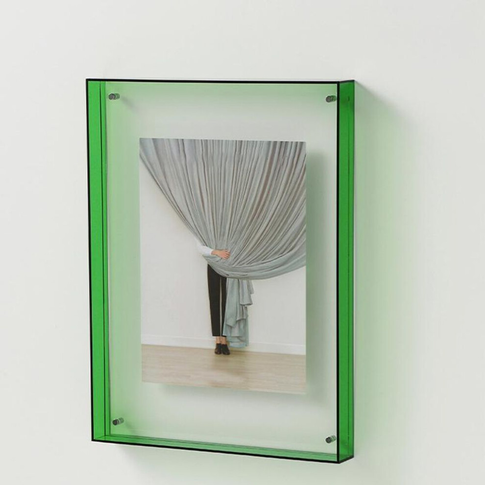 (green, 11x14cm) Ins Style Colorful Picture Frame Without Photos Transparent Acrylic Photo Frame Hall Bedroom