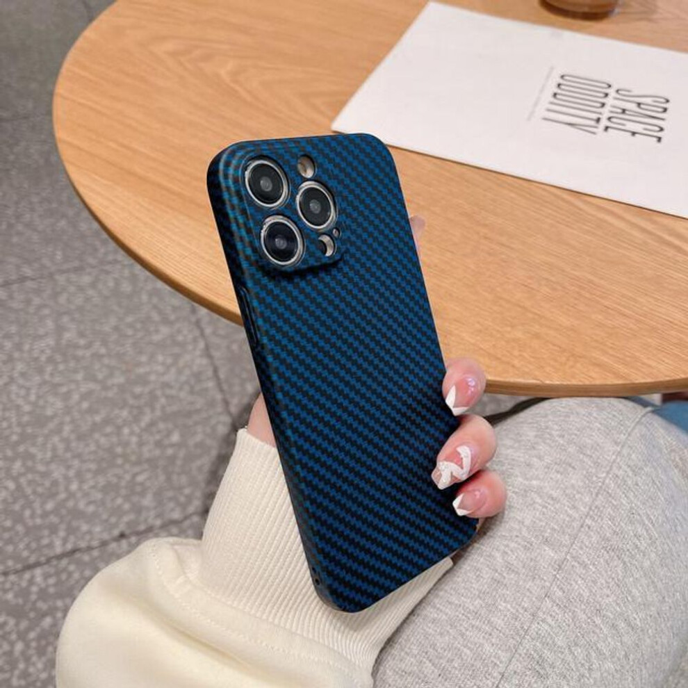 (blue, For iPhone14 Pro Max) Ultra Thin Carbon Fiber Pattern Phone Case For Iphone 14 11 12 13 Pro Max Xr X Xs Max 7 8 Plus Camera Protection Hard Cover