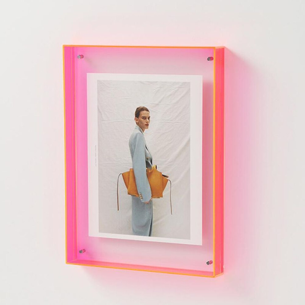 (red, 11x14cm) Ins Style Colorful Picture Frame Without Photos Transparent Acrylic Photo Frame Hall Bedroom