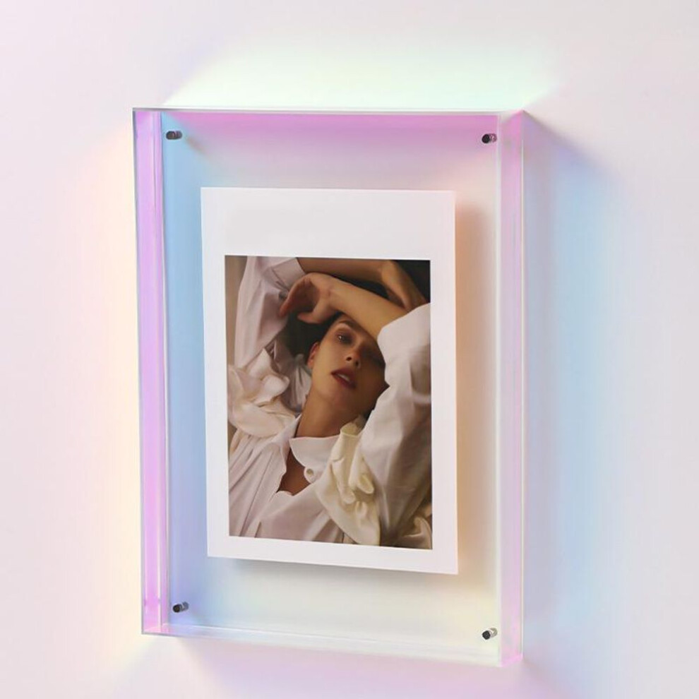 (multicolored, 15x19cm) Ins Style Colorful Picture Frame Without Photos Transparent Acrylic Photo Frame Hall Bedroom