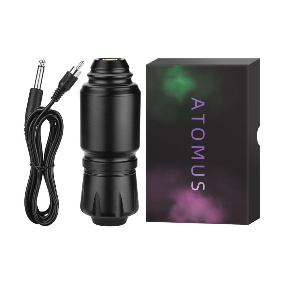 (black) ATOMUS Aluminum Alloy Rotary Tattoo Pen Tattoo Machine Shader Liner Motor Power Cord Kit for