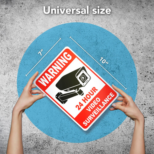 2 Τμχ Πινακίδες Επιτήρησης Βίντεο - 10x7 Αλουμίνιο Χαμογελάτε Είστε σε Κάμερα 1