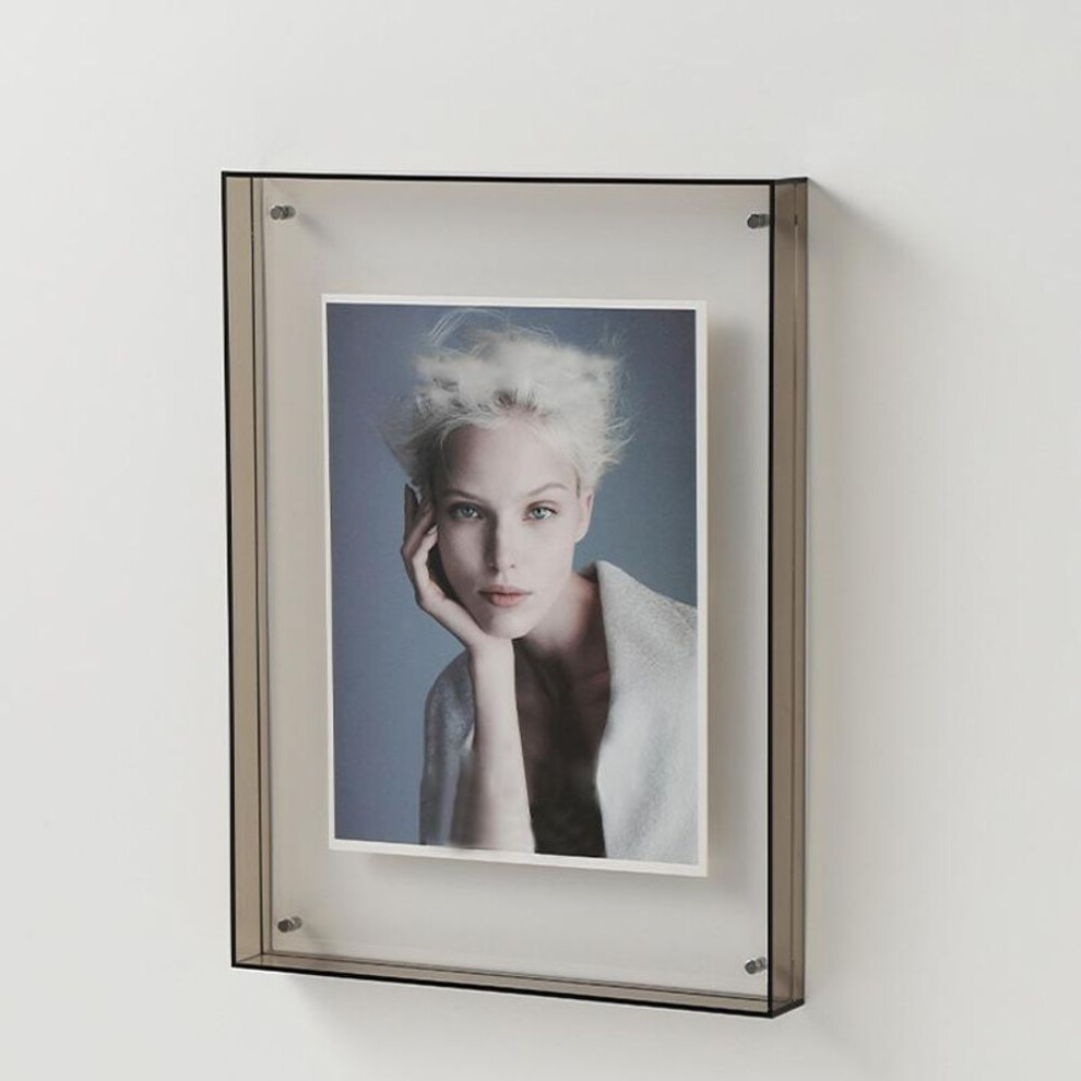 (grey, 15x19cm) Ins Style Colorful Picture Frame Without Photos Transparent Acrylic Photo Frame Hall Bedroom