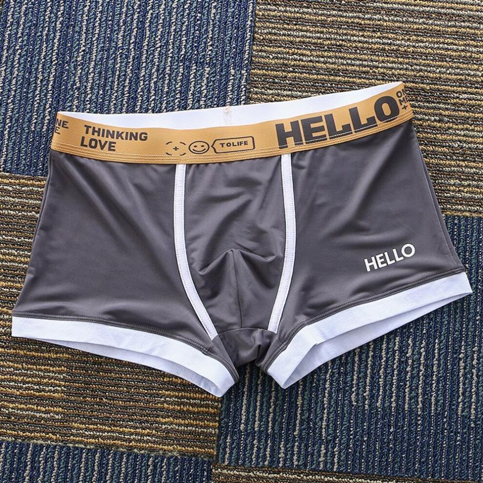 (dark gray, XL) Top Brand Solid Boxer Men Underwear Bermuda Ropa Interior Mens Boxers