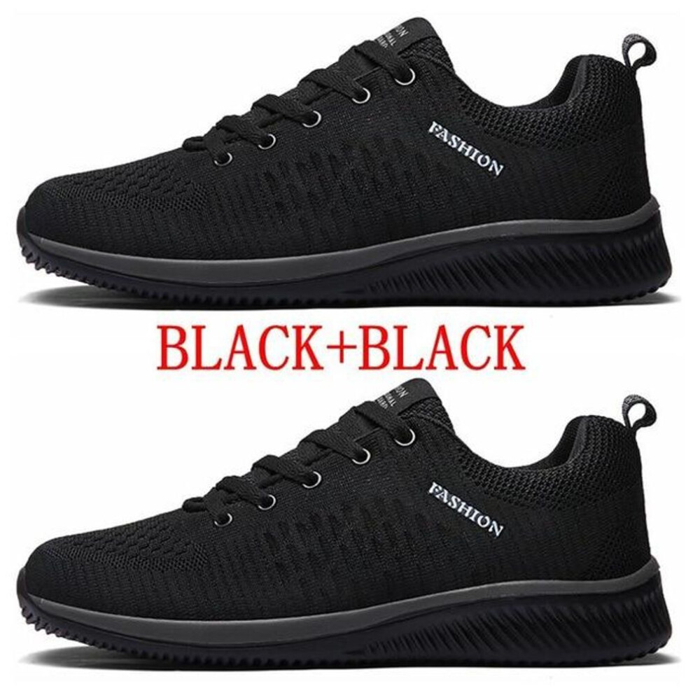 (black, 41) Shoes For Men Summer Mesh Men Sneakers Lace Up Low Top Hollow Footwear Breathable Sale Sport Trainers