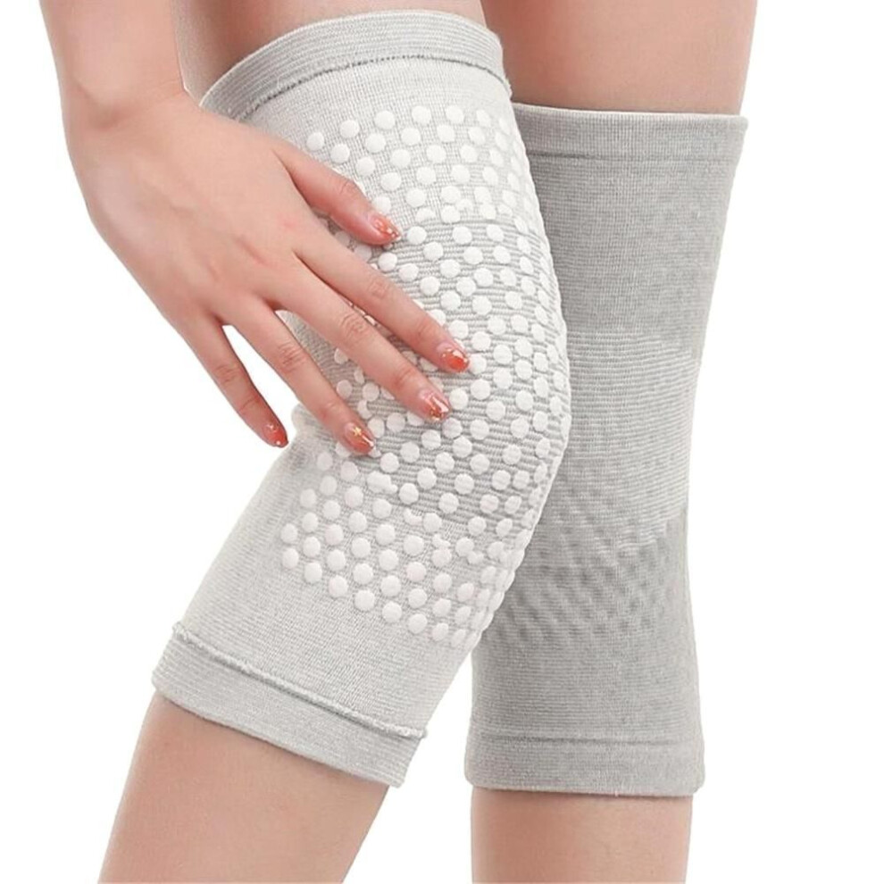 (grey, L) 2022 New 2pc Self Heating Support Knee Pad Knee Brace Warm For Arthritis Joint Pain Relief Injury Recovery Belt Leg Warmer