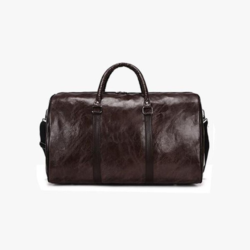 (coffee) 4 Color Waterproof Handmade Leather Duffel Bags Luggage Bags Travel Bags Handbag Black Brown Coffee Blue Men Women